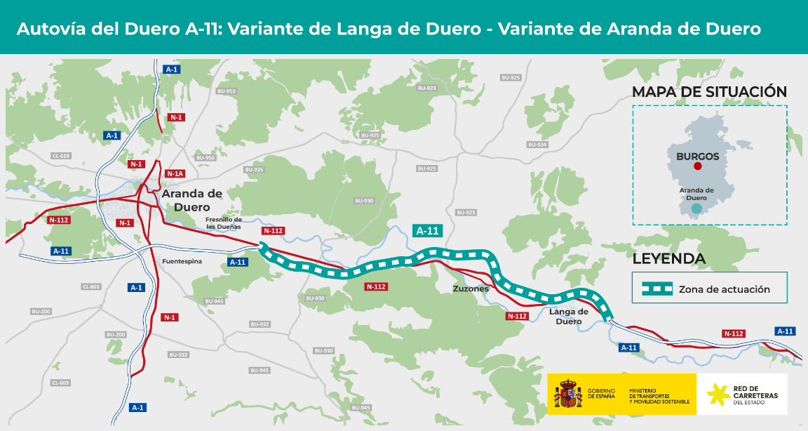 El Gobierno autoriza licitar por 175 millones de euros las obras de la autovía A 11 entre Langa de Duero y Aranda de Duero en el último Consejo de Ministros de 2023